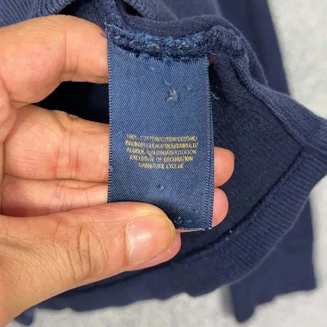 폴로 랄프로렌 네이비 반집업 코튼 니트 XL 상품이미지5