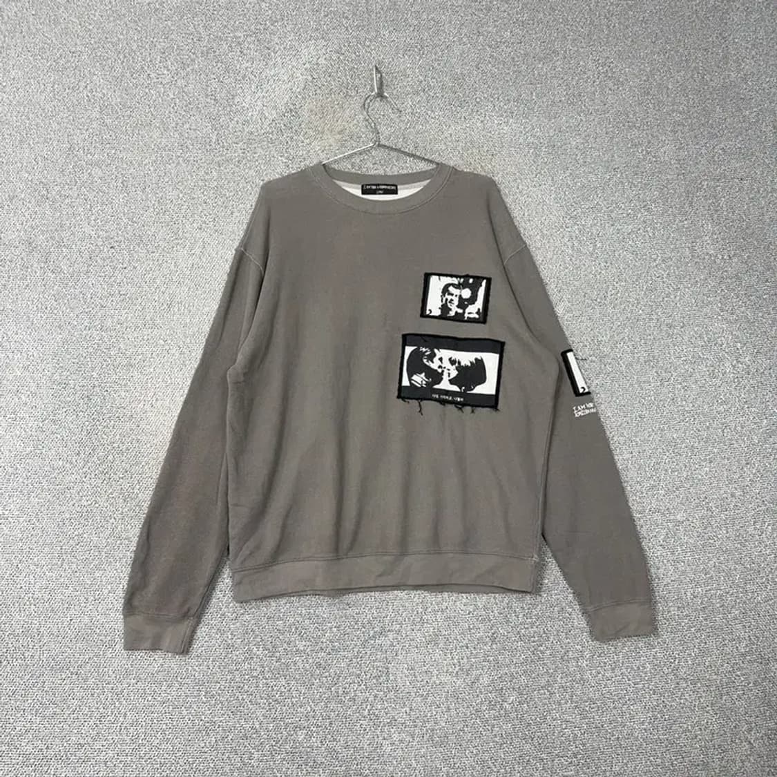 아임 낫 어 휴먼비잉 빈티지 패치 오버핏 맨투맨 L 상품이미지1