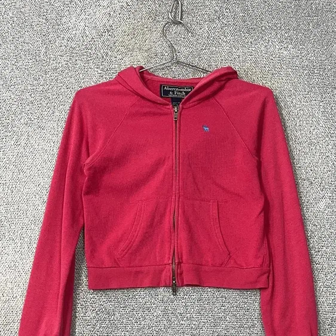 아베크롬비 핑크 심플로고 후드집업 M 상품이미지3