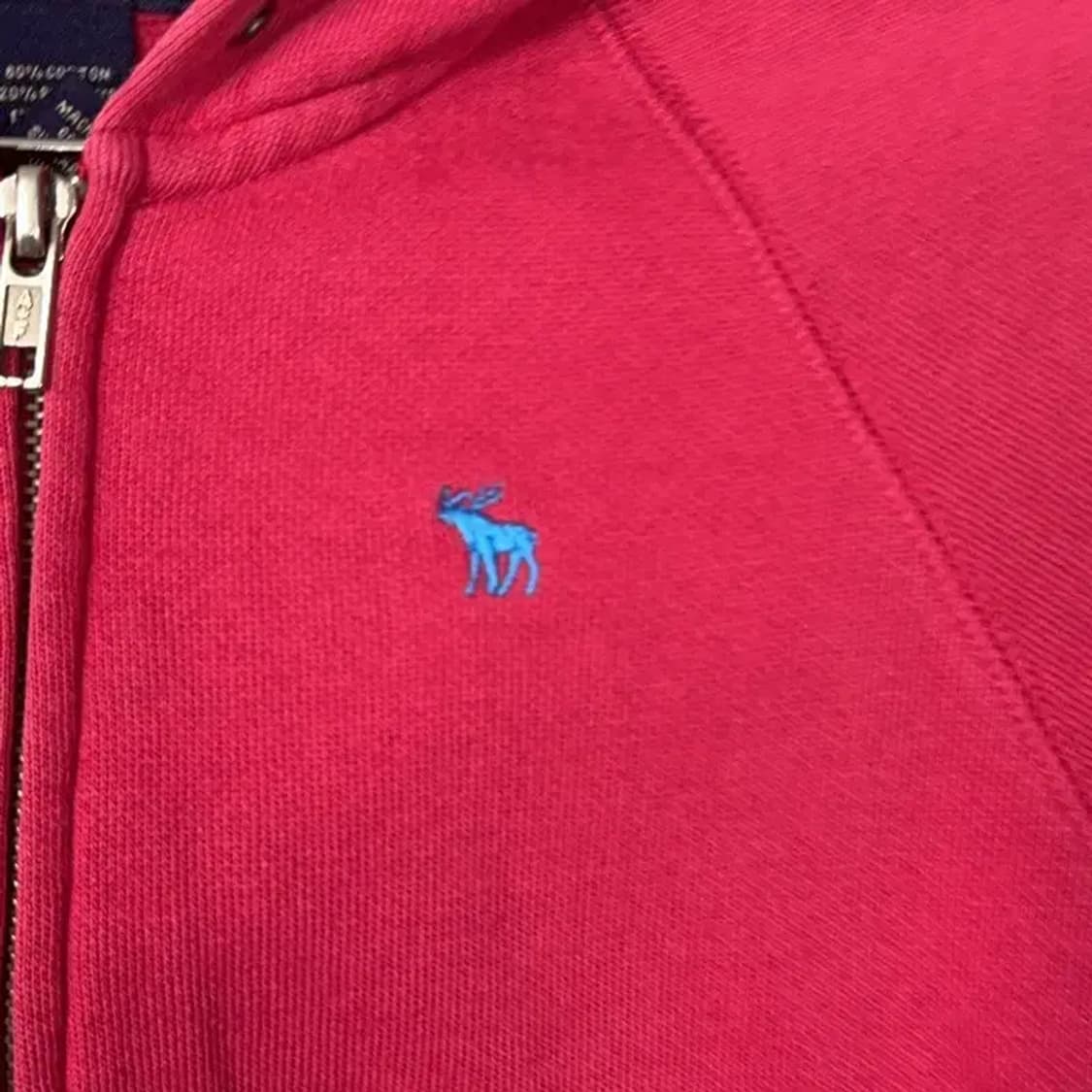 아베크롬비 핑크 심플로고 후드집업 M 상품이미지5