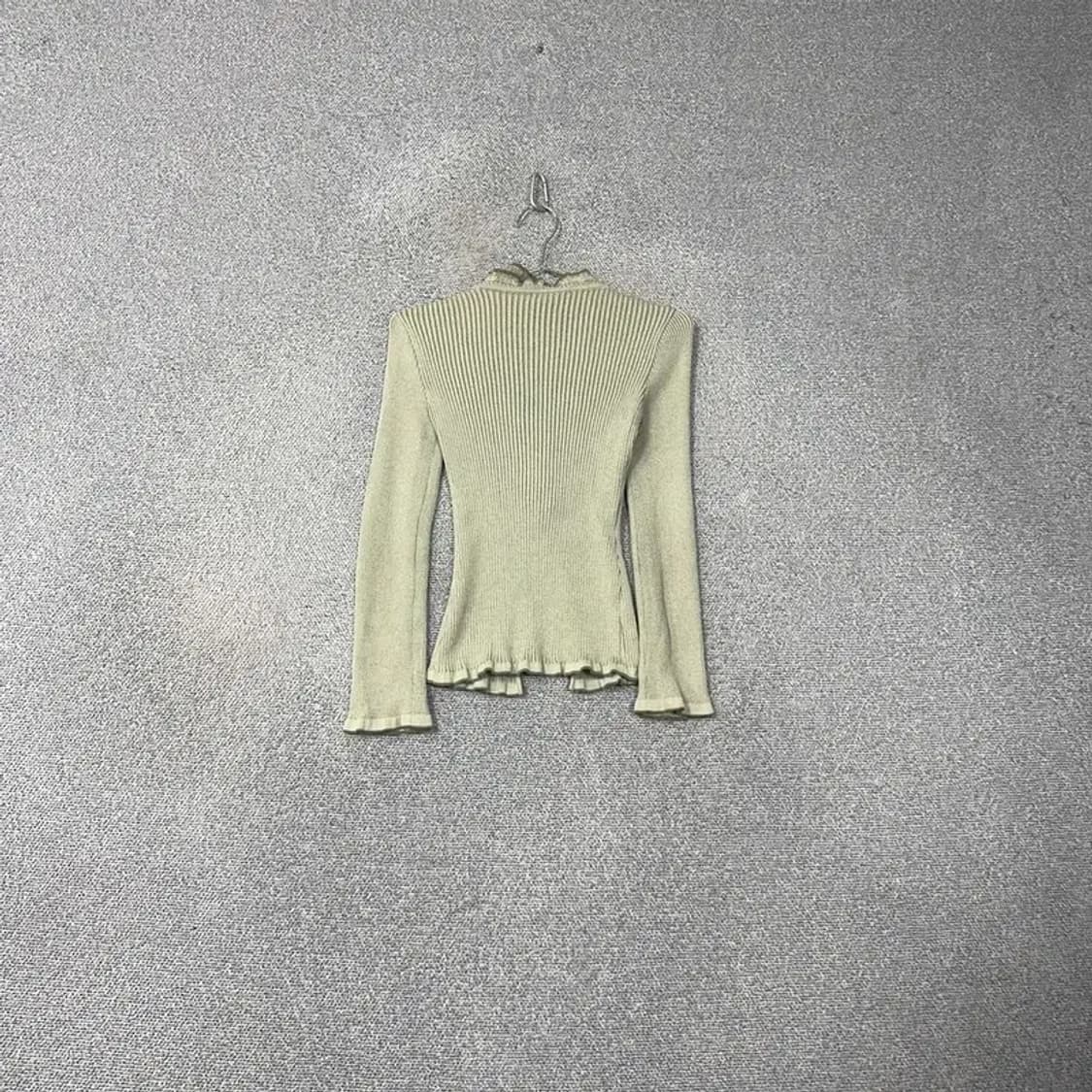 빈티지 연두 골지 레이스 니트 가디건 상품이미지2