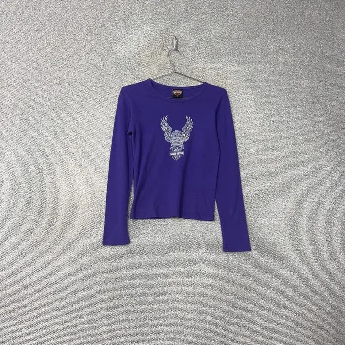 할리데이비슨 Y2K 빈티지 퍼플 슬리브 긴팔티 S 상품이미지1