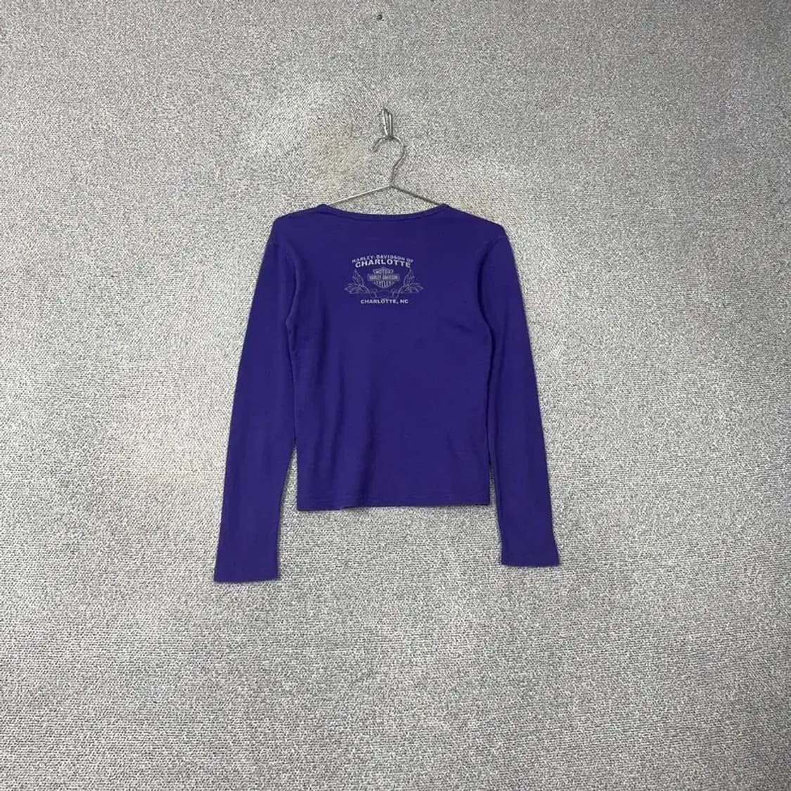 할리데이비슨 Y2K 빈티지 퍼플 슬리브 긴팔티 S 상품이미지2