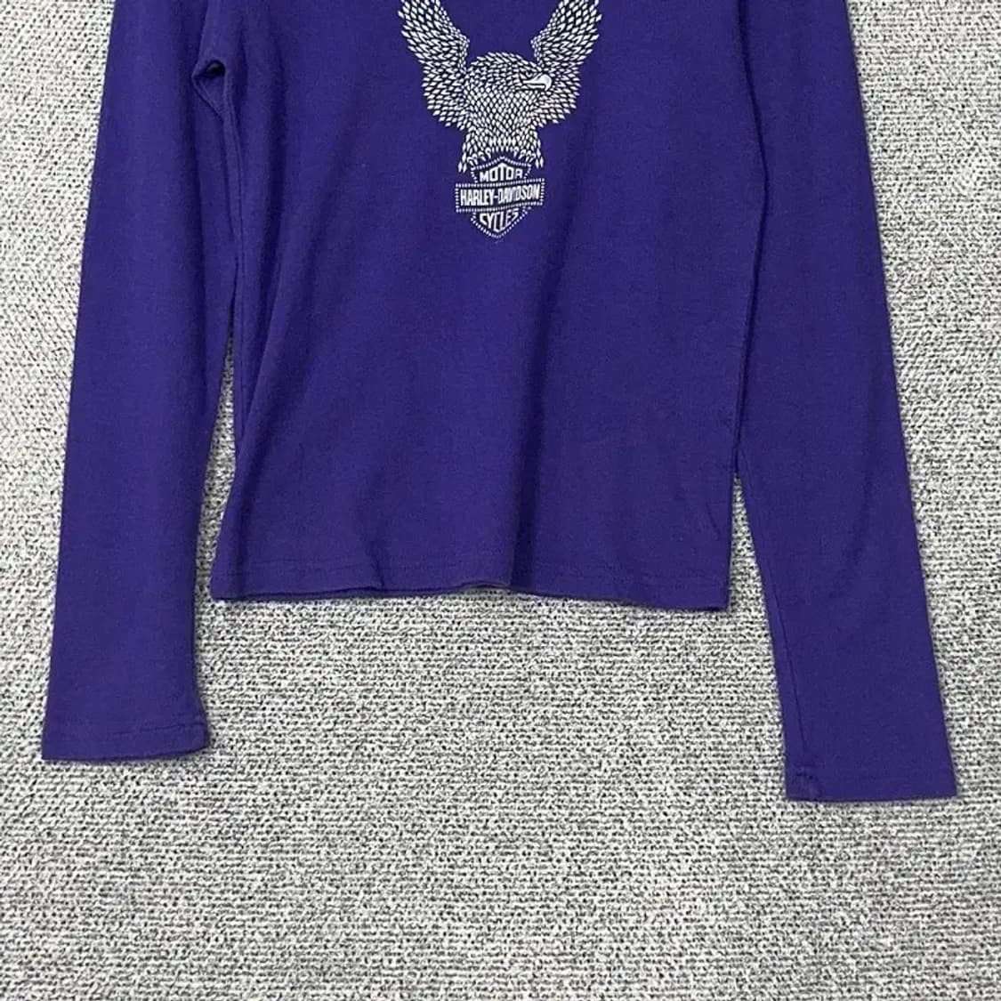 할리데이비슨 Y2K 빈티지 퍼플 슬리브 긴팔티 S 상품이미지4