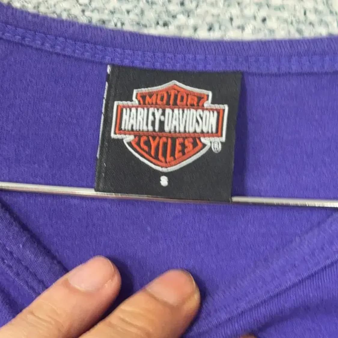 할리데이비슨 Y2K 빈티지 퍼플 슬리브 긴팔티 S 상품이미지7