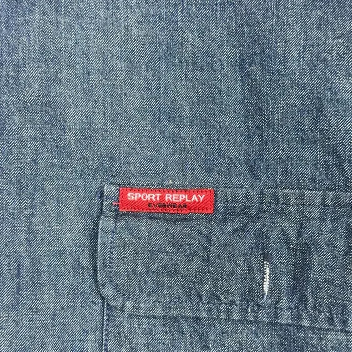 스포츠 리플레이 백프린팅 올드스쿨 데님셔츠 105 상품이미지3