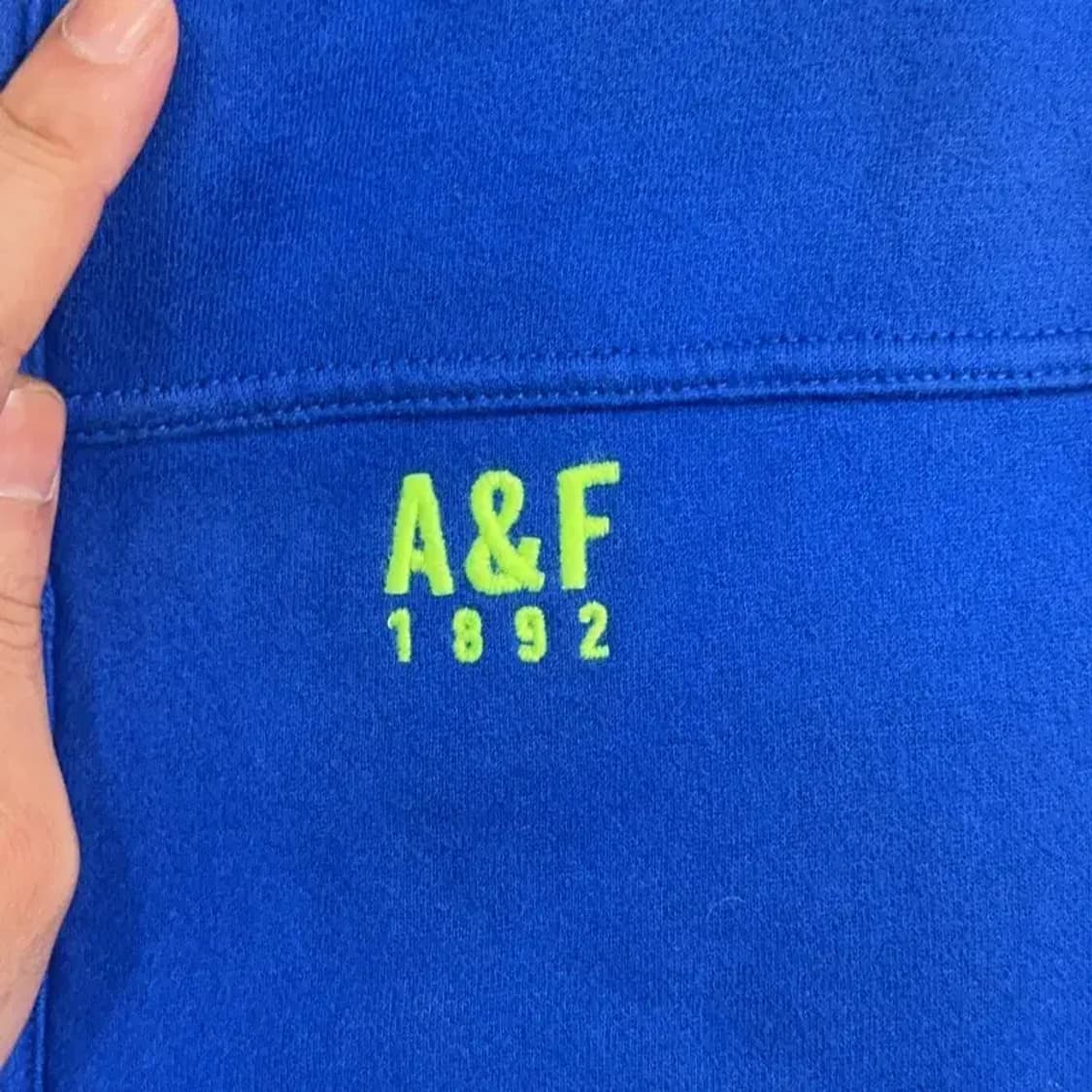 아베크롬비 형광로고 블루 후드집업 M 상품이미지6