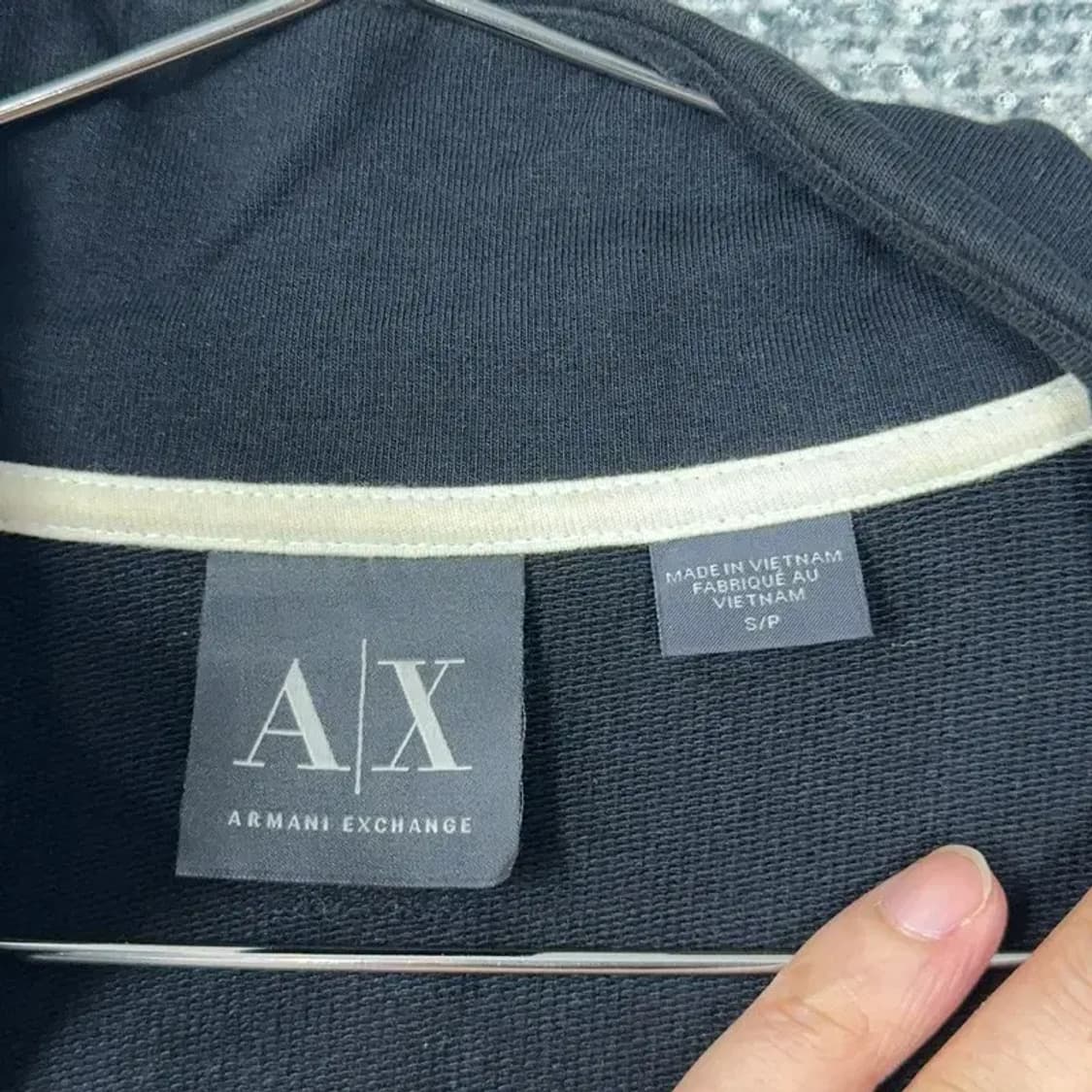 알마니 익스체인지 반집업 스펠로고 코튼 집업 S 상품이미지6