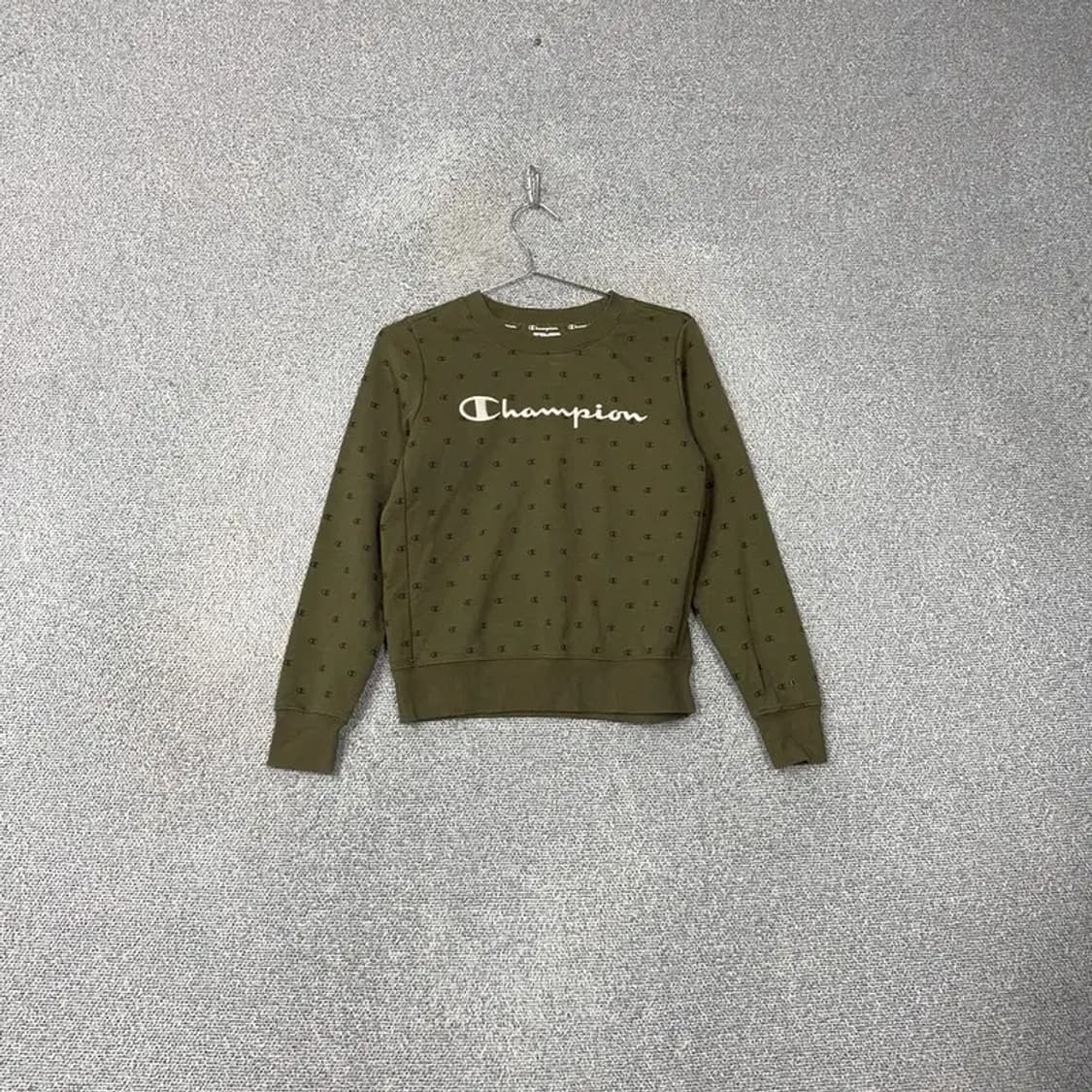 챔피온 도트 카키 맨투맨 XS 상품이미지1