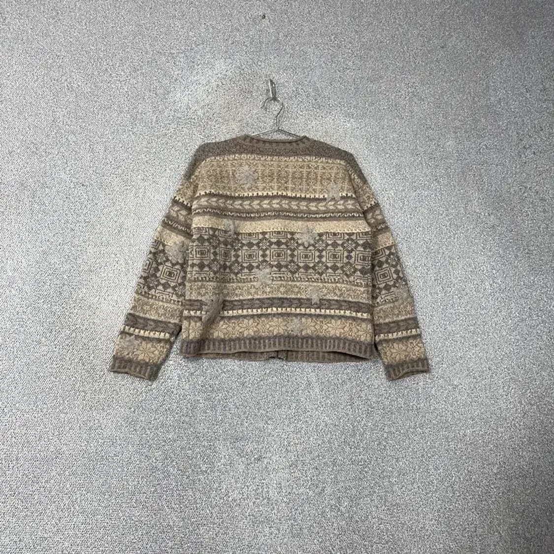 페이즐리 페어아일 울 니트 가디건 S 상품이미지2