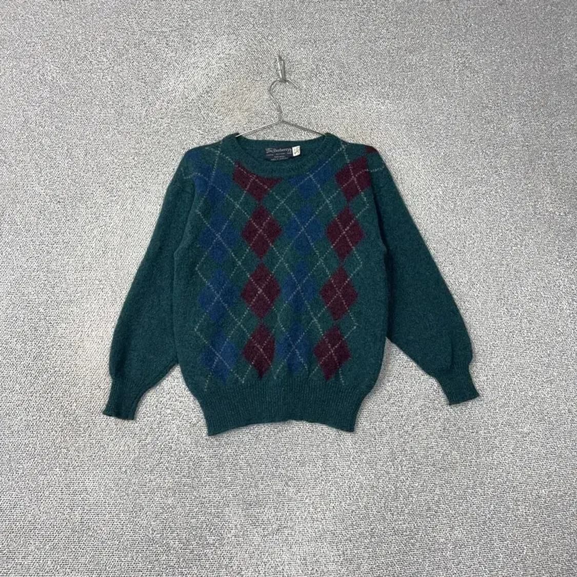 버버리 아가일 그린 니트 S 상품이미지1