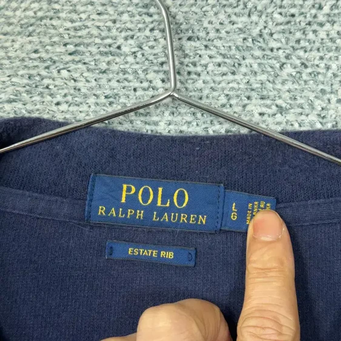 폴로 신형 네이비 코튼 반집업 니트 M 상품이미지4