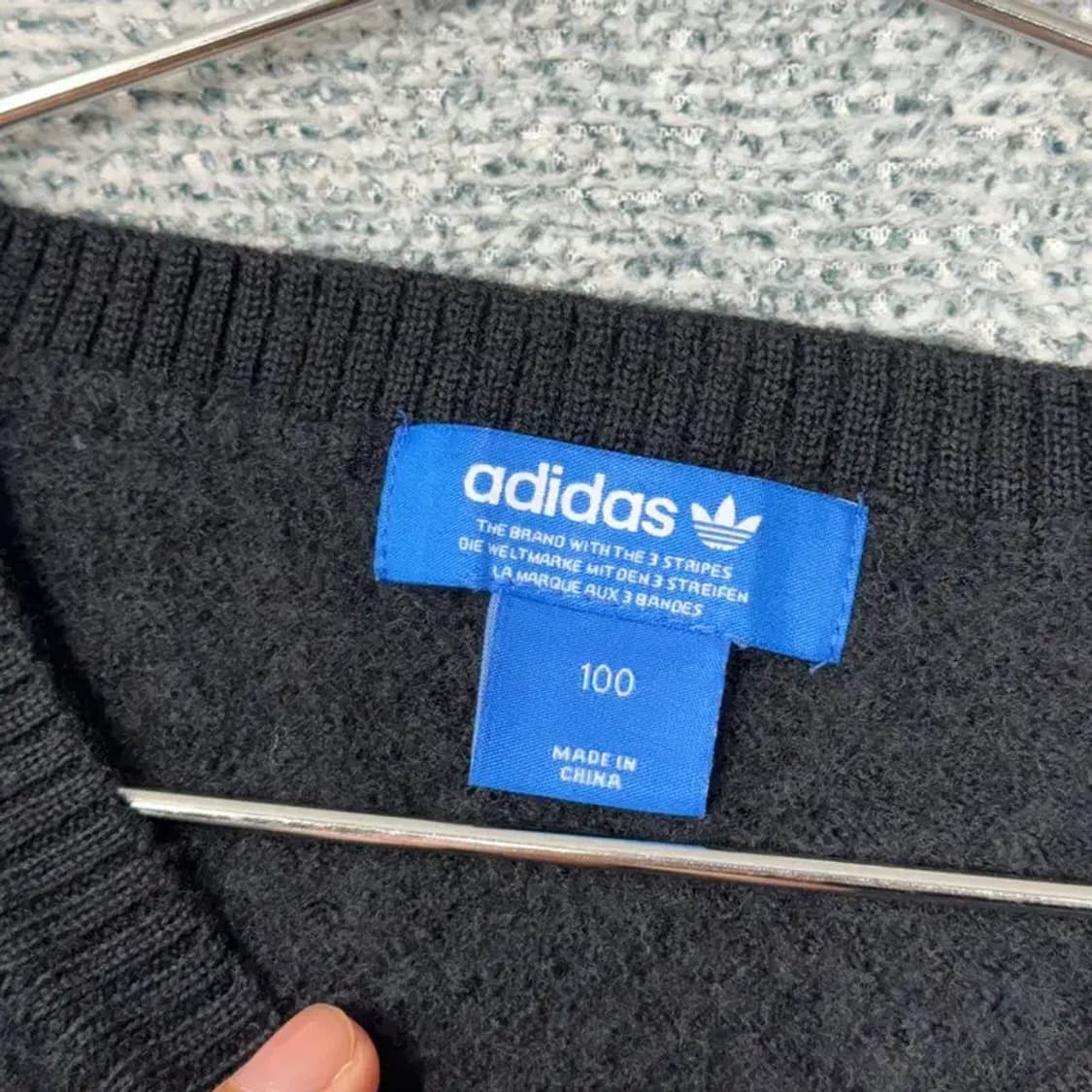 아디다스 빅로고 스웨터 울 니트 L 상품이미지4