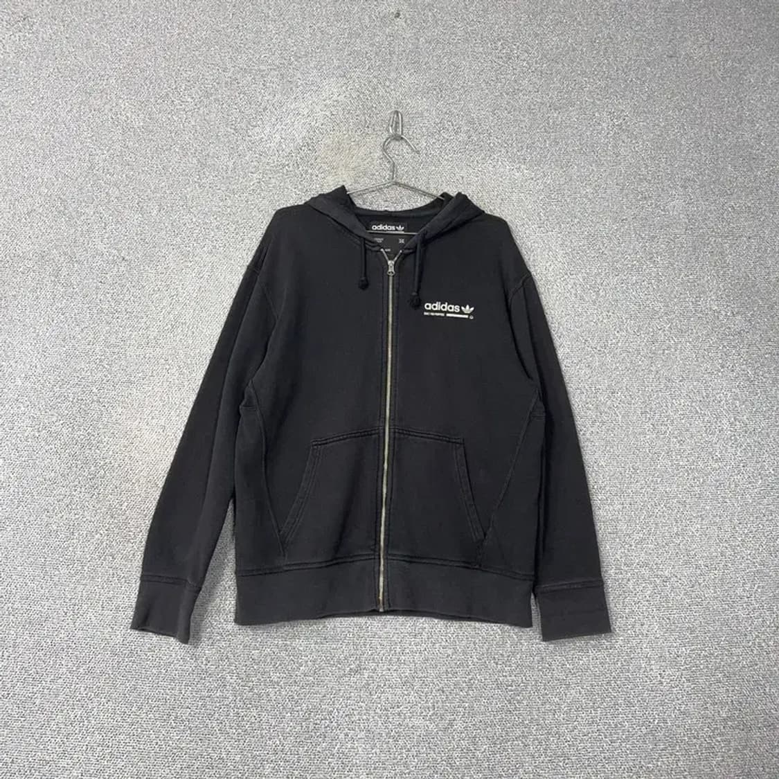 아디다스 로고 블랙 후드집업 L 상품이미지1