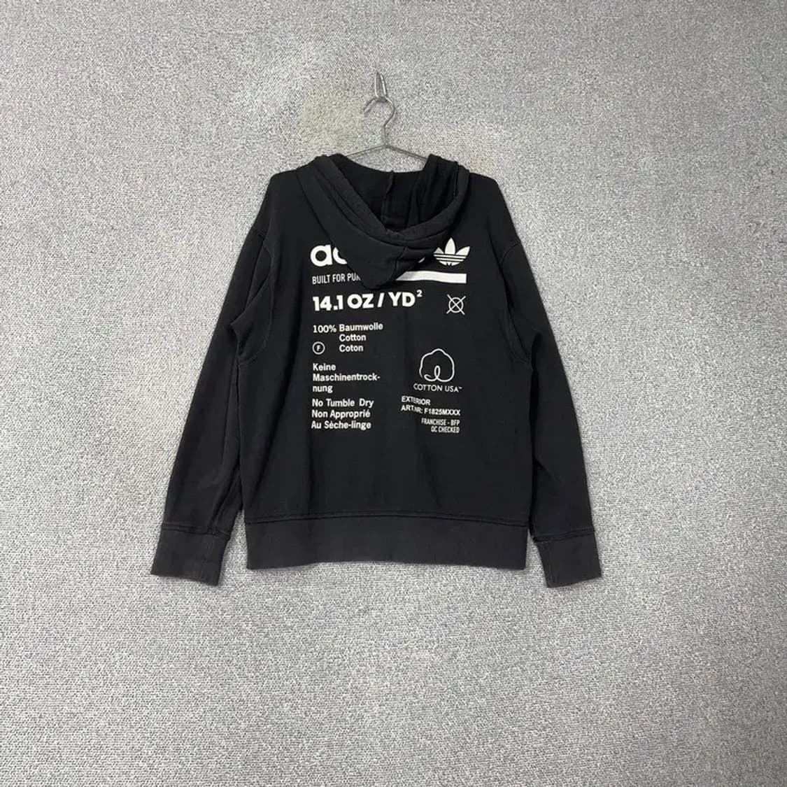 아디다스 로고 블랙 후드집업 L 상품이미지2