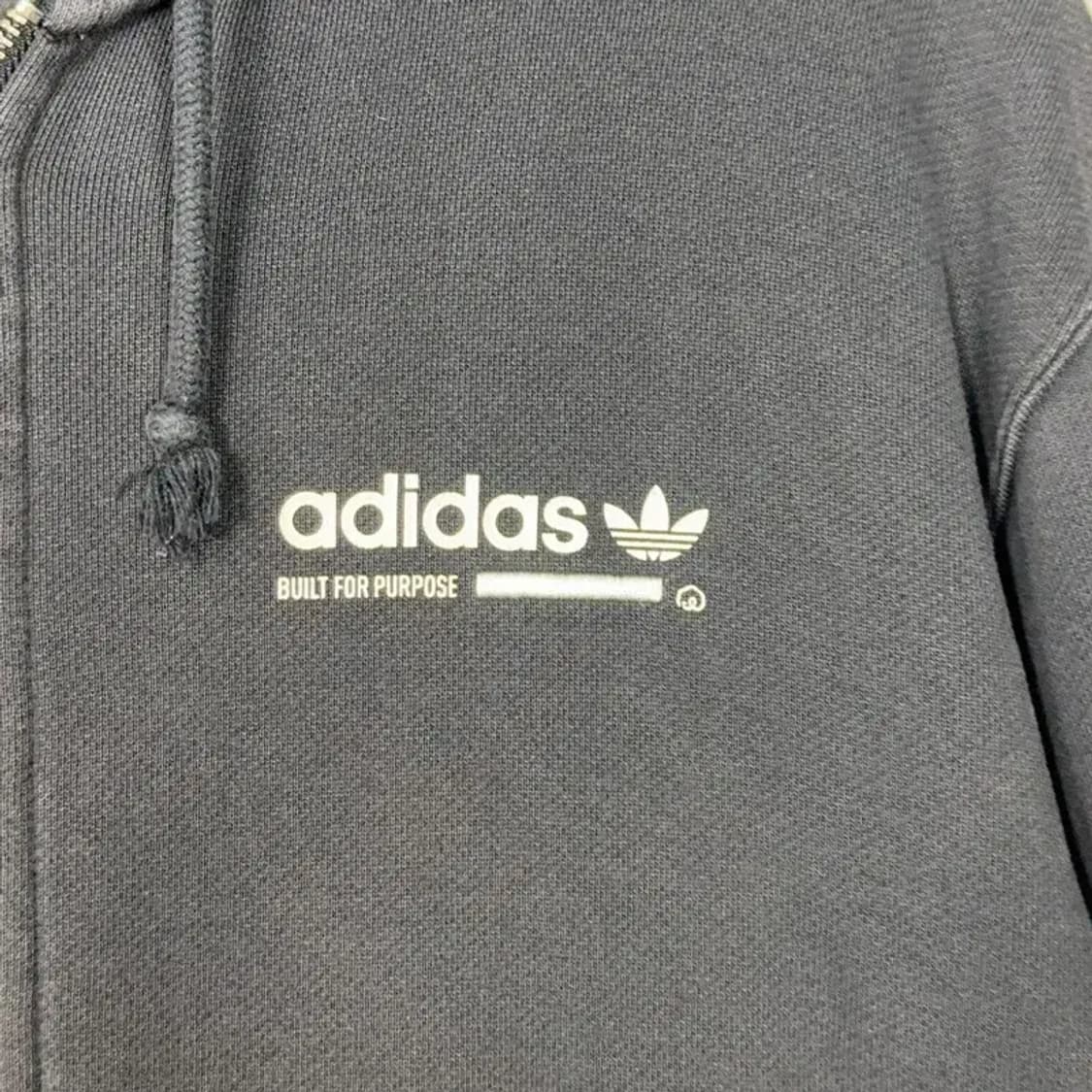 아디다스 로고 블랙 후드집업 L 상품이미지3