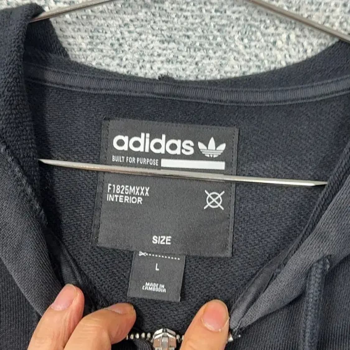 아디다스 로고 블랙 후드집업 L 상품이미지5