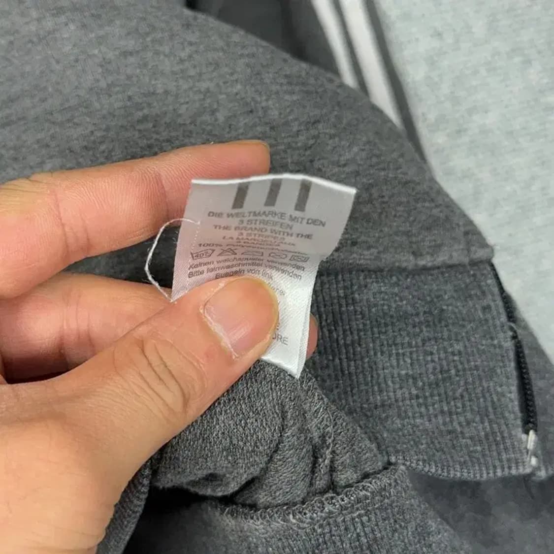 아디다스 스펠로고 그레이 삼선 트랙탑 저지 L 상품이미지5