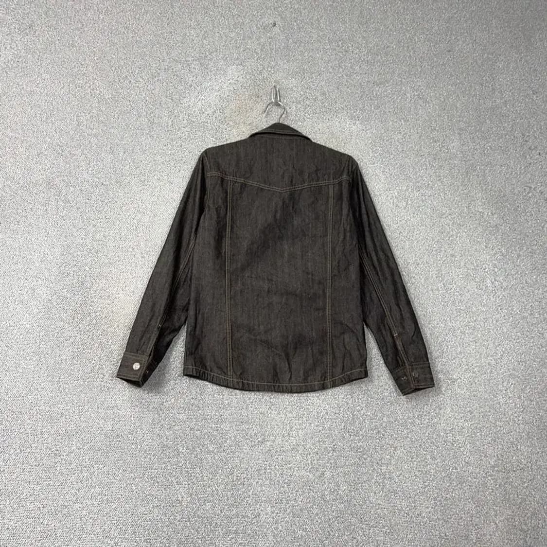 후부 빈티지 스펠아웃 자수 흑청 데님 셔츠 자켓 M 상품이미지2