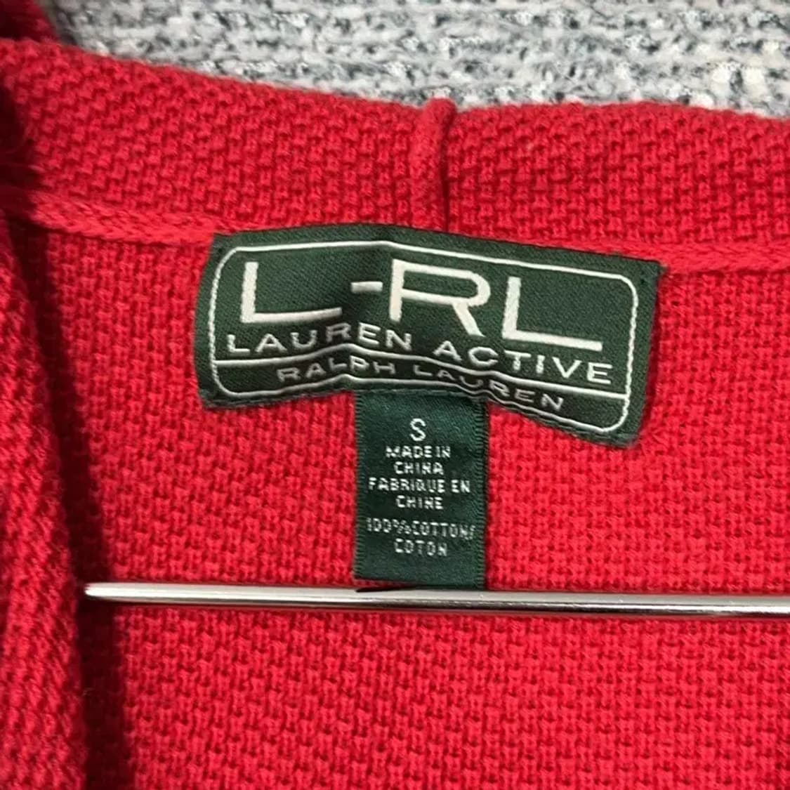 로렌 랄프로렌 Y2K 레드 스트라이프 코튼 니트 후드티 S 상품이미지3