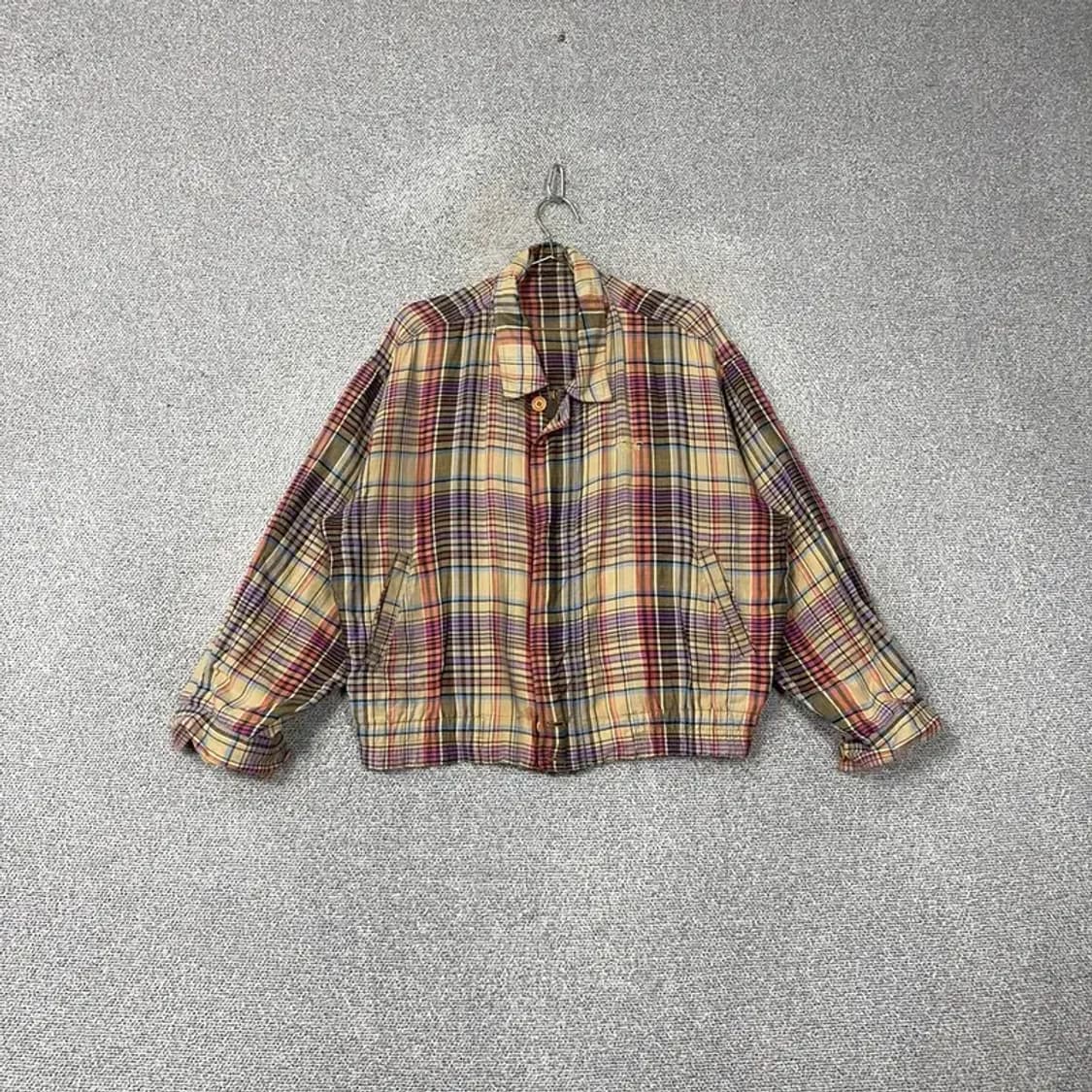 랭글러 빈티지 체크 해링턴 블루종 자켓 95 상품이미지1