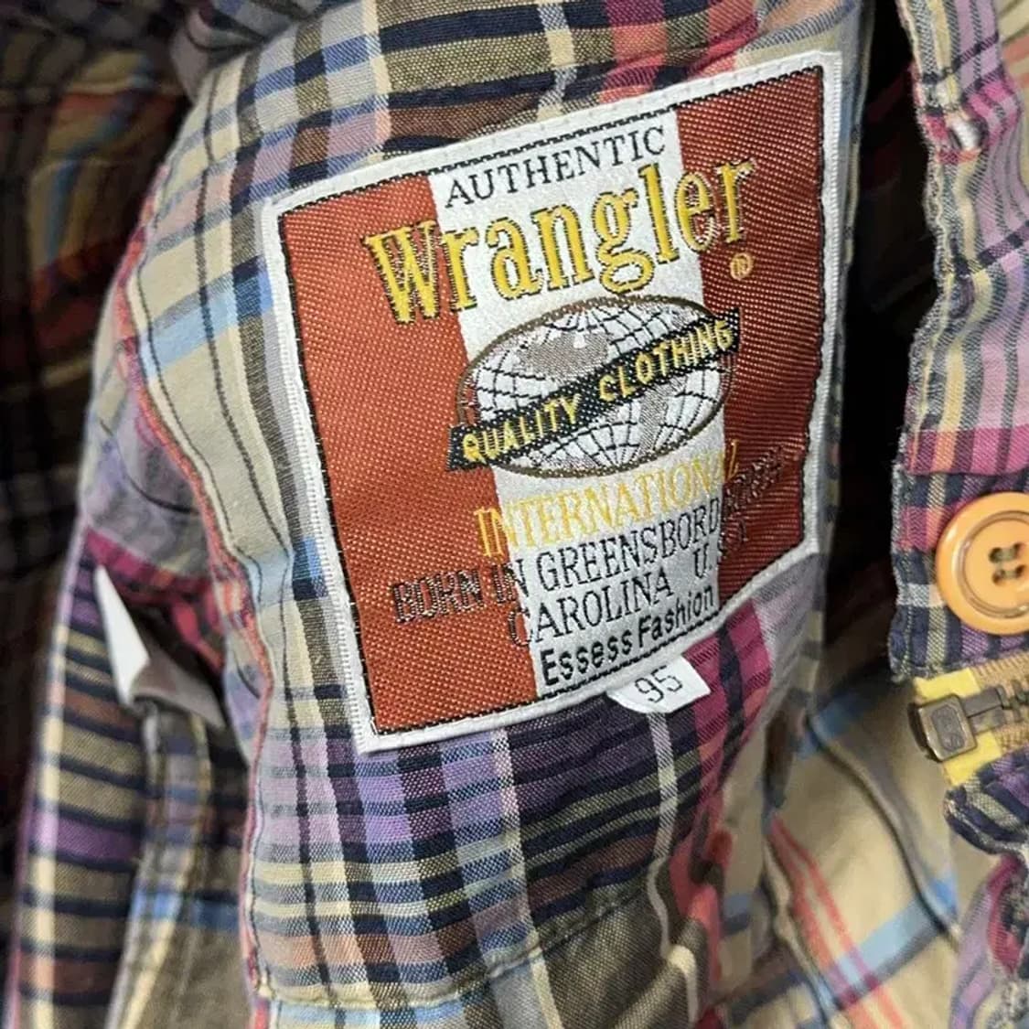 랭글러 빈티지 체크 해링턴 블루종 자켓 95 상품이미지5