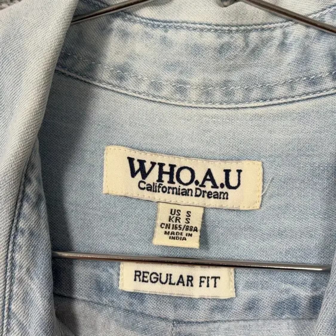 후아유 빈티지 베어 로고 데님셔츠 S 상품이미지4