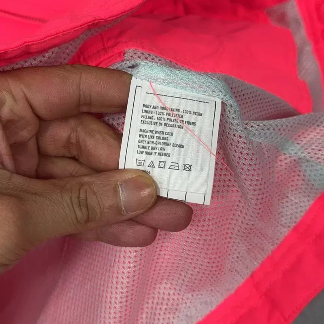 아베크롬비 핑크 형광 로고 바람막이 자켓 S 상품이미지6