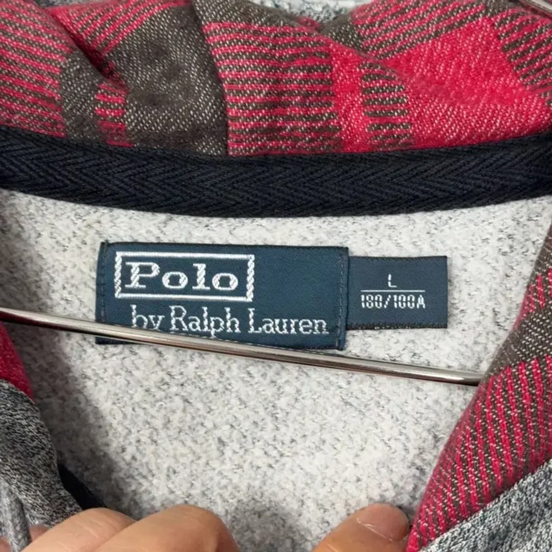 폴로 그레이 로고 후드집업 L 상품이미지4