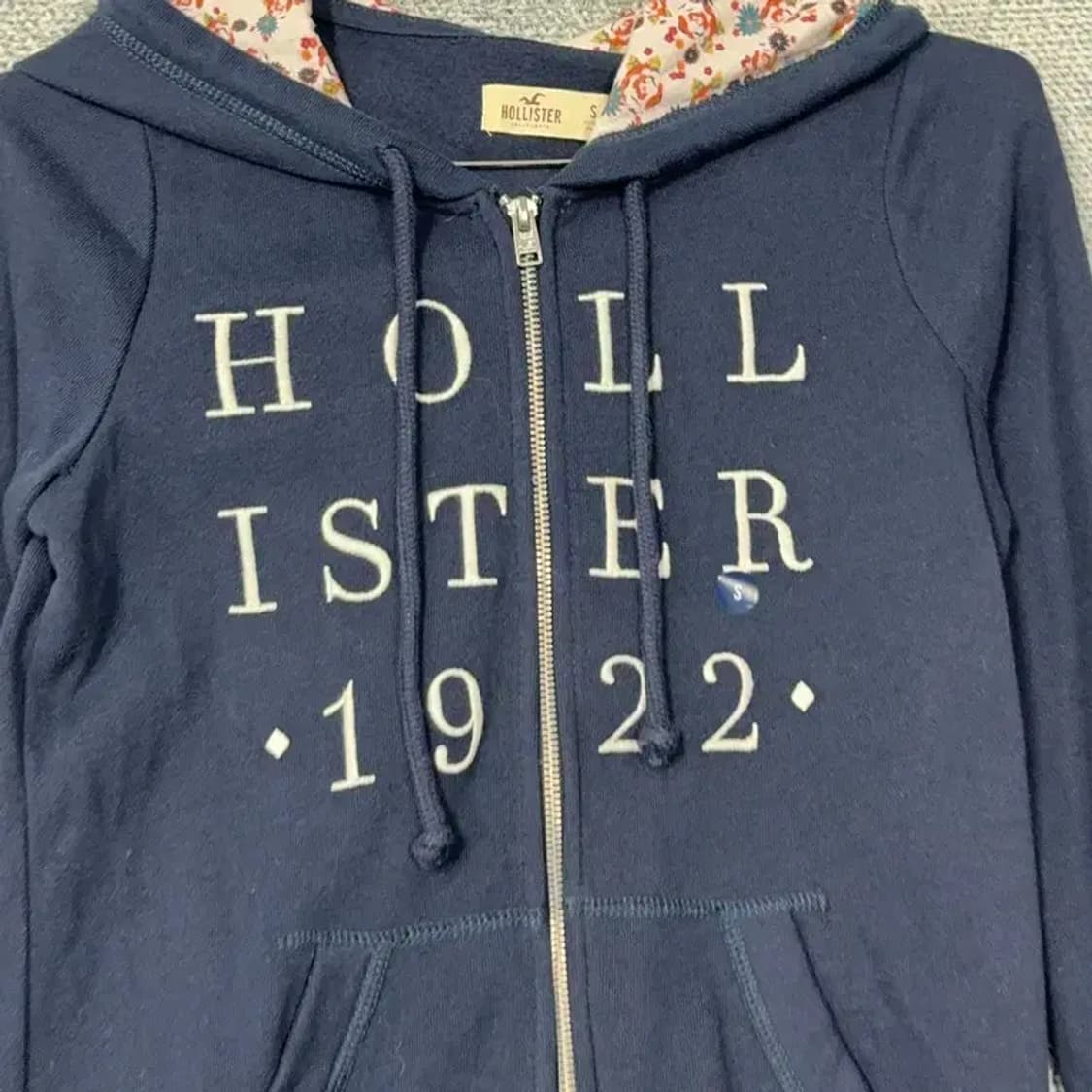 홀리스터 스펠로고 Y2K 네이비 후드집업 S 상품이미지3