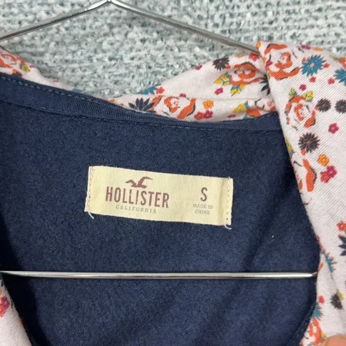 홀리스터 스펠로고 Y2K 네이비 후드집업 S 상품이미지4