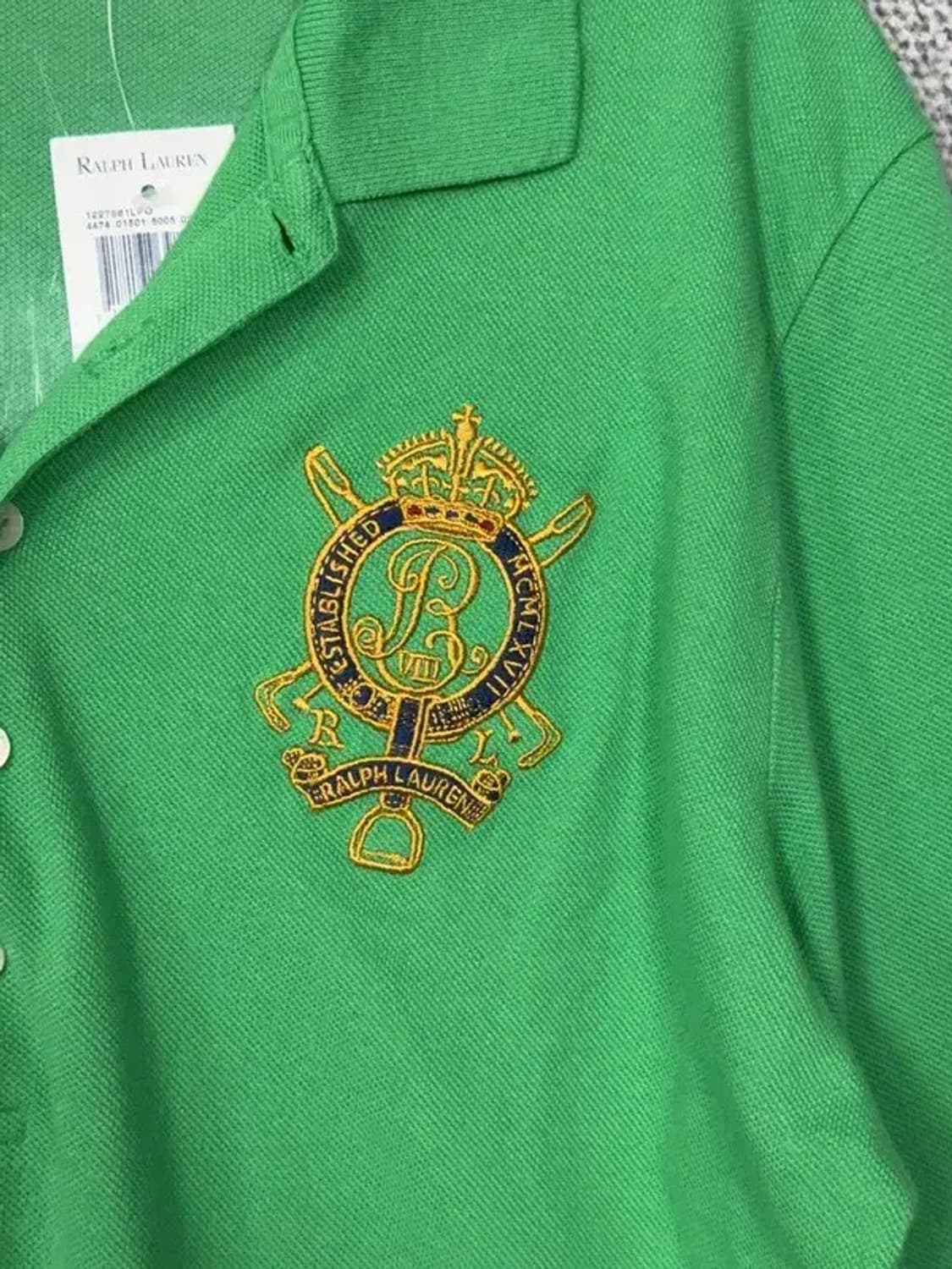 [새상품]폴로 빈티지 금장 자수 그린 긴팔 카라티 L 상품이미지6