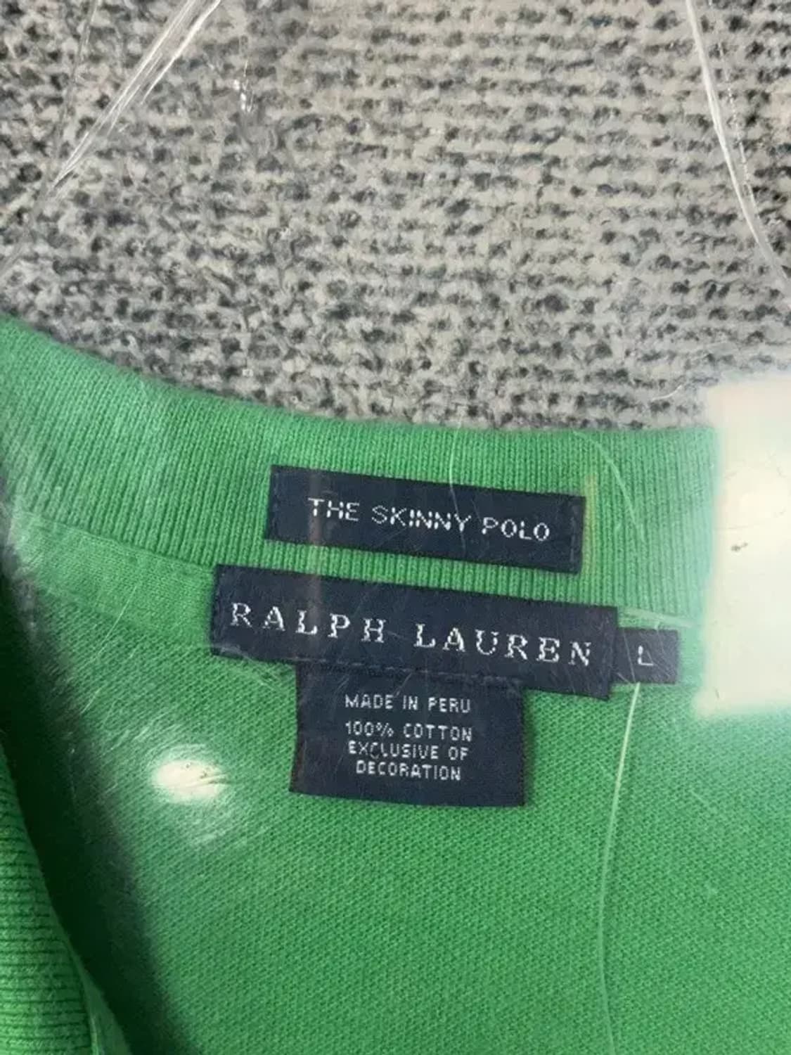 [새상품]폴로 빈티지 금장 자수 그린 긴팔 카라티 L 상품이미지7