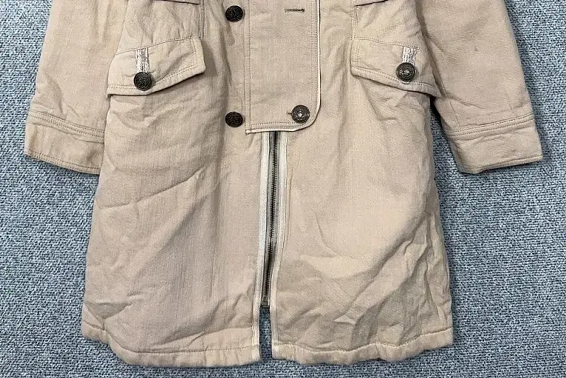 BNX 빈티지 베이지 버튼 사파리 견장 자수 트렌치 코트 S 상품이미지4