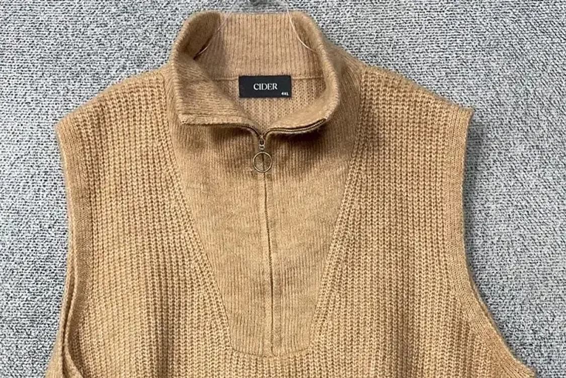 샵사이더 베이지 니트 조끼 4XL 상품이미지3