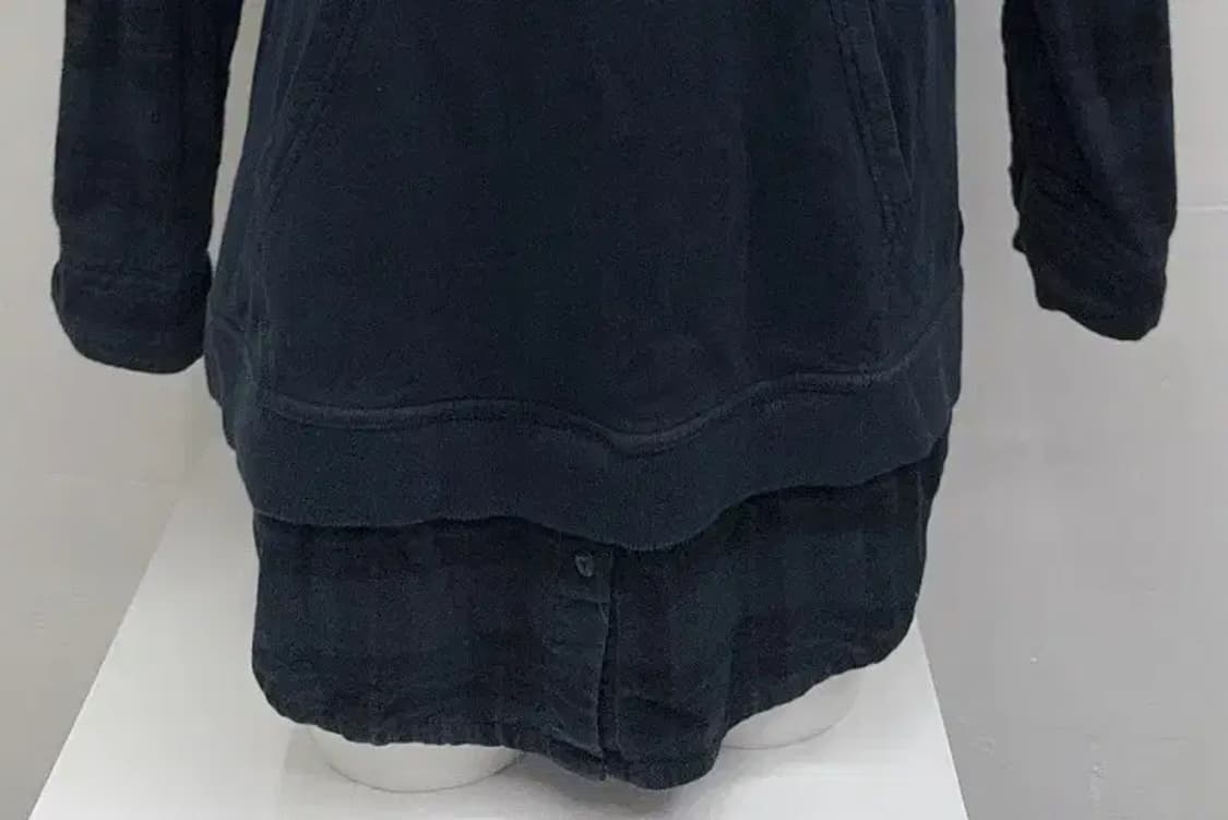 디젤 체크셔츠 레이어드 네이비 후드티 L 상품이미지5