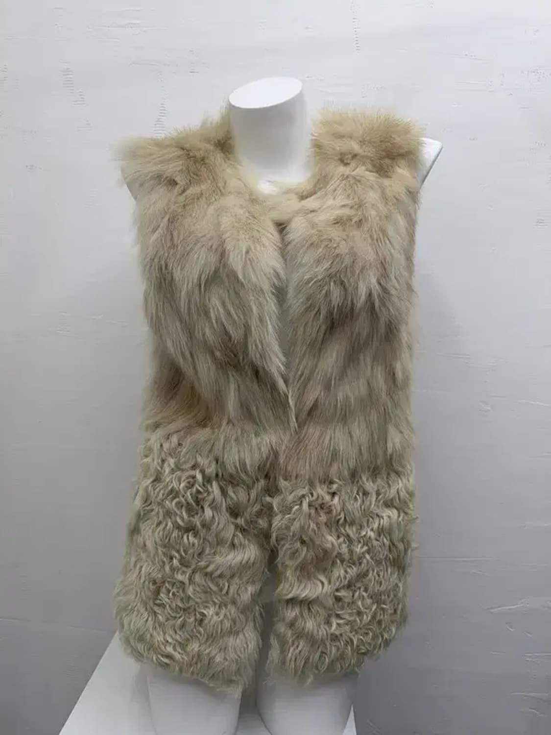아이보리 리얼 여우털 퍼조끼 F 상품이미지1