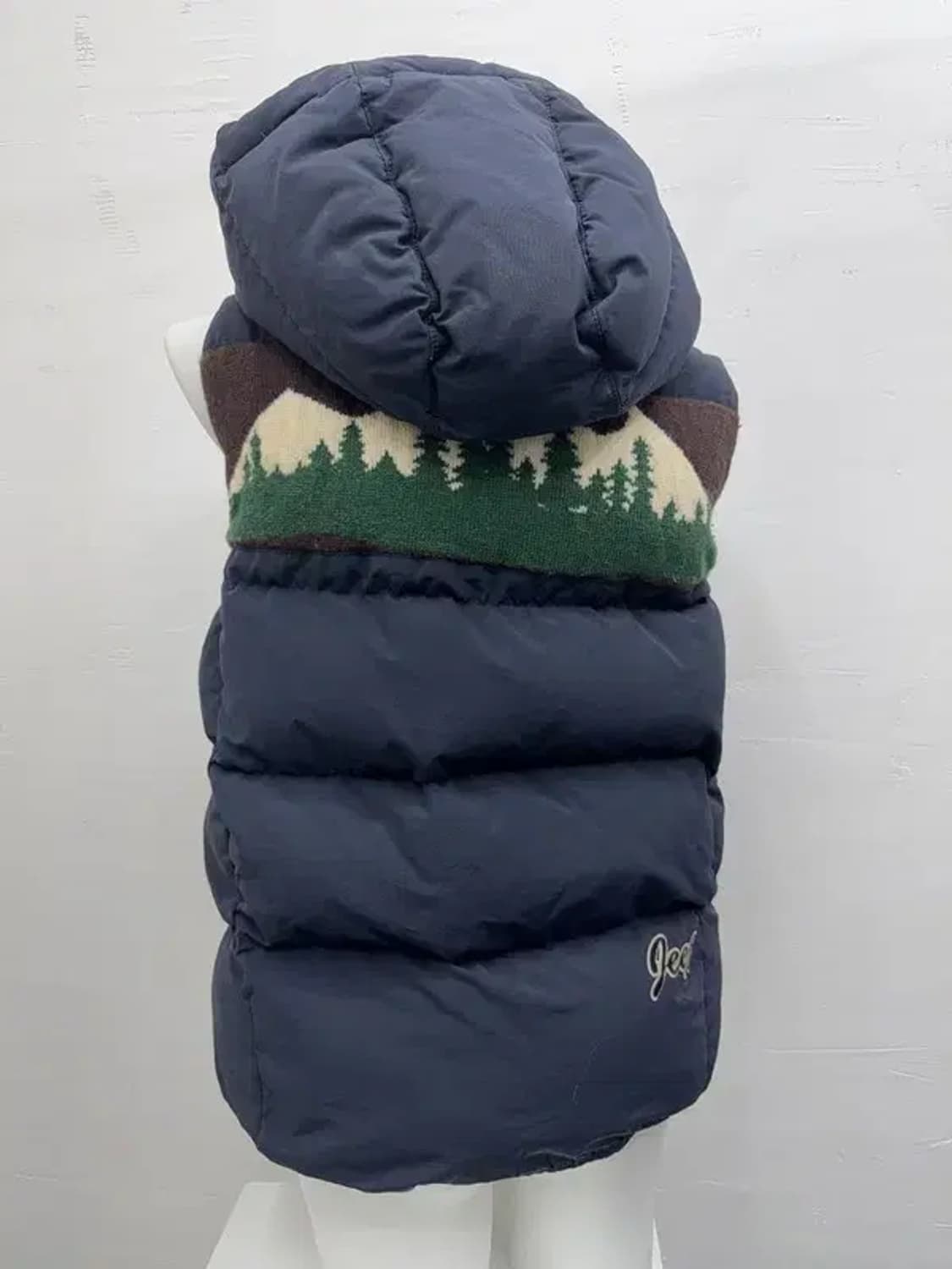 지프 자수 패치 네이비 패딩 조끼 M 상품이미지3