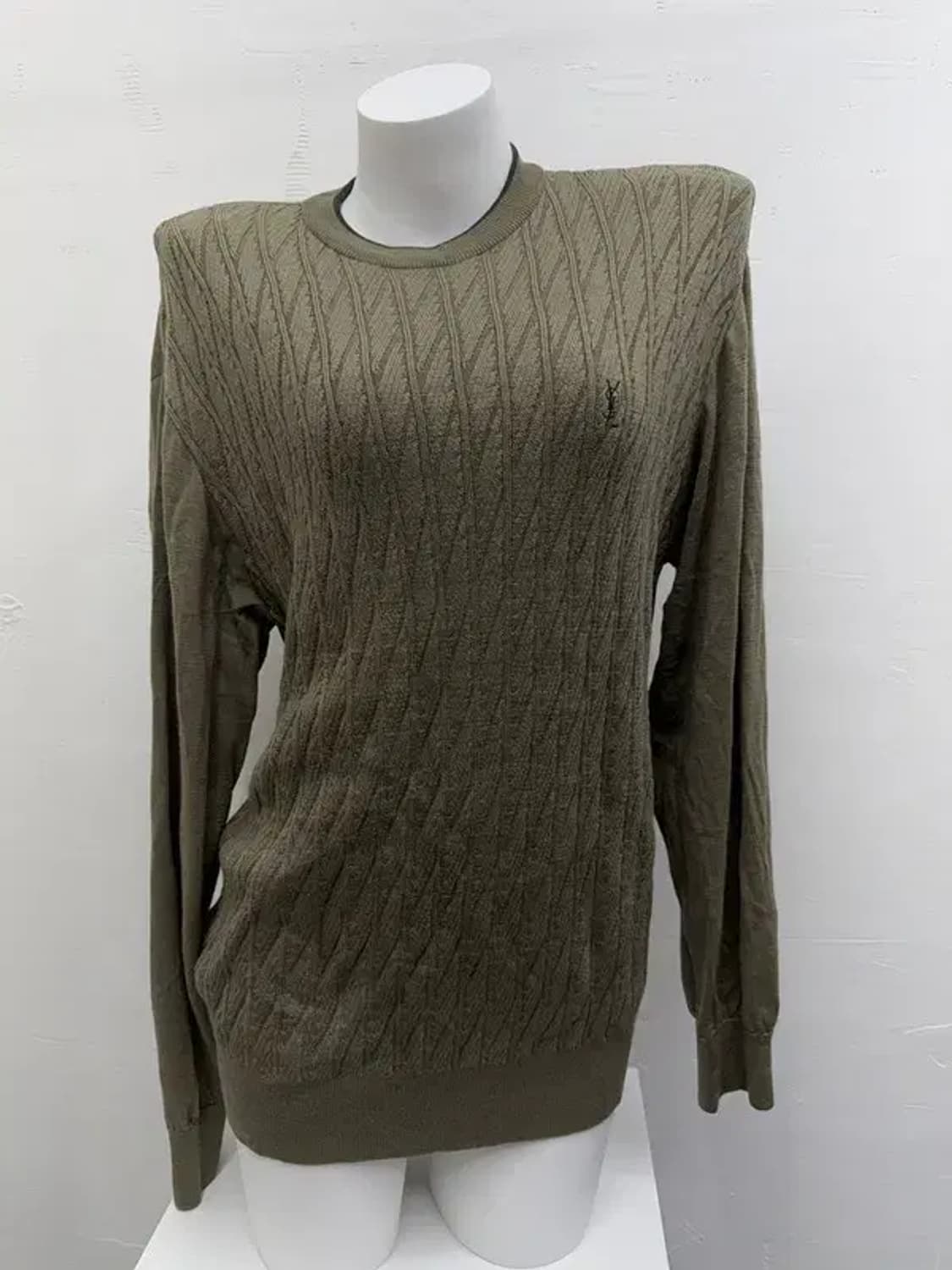 입생로랑 카키 체크 니트 105 상품이미지1