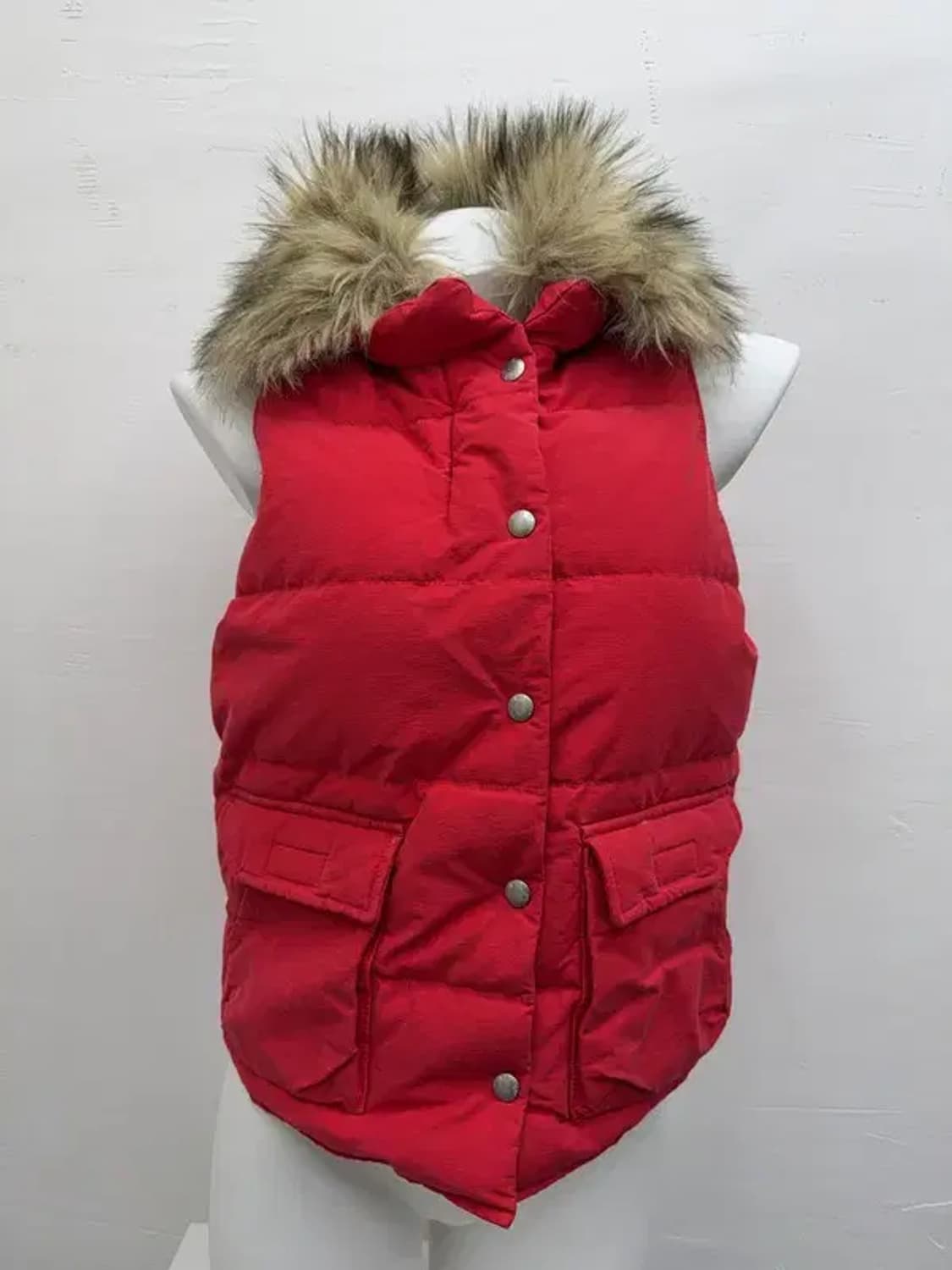 데님 앤 서플라이 레드 패딩 퍼조끼 M 상품이미지1