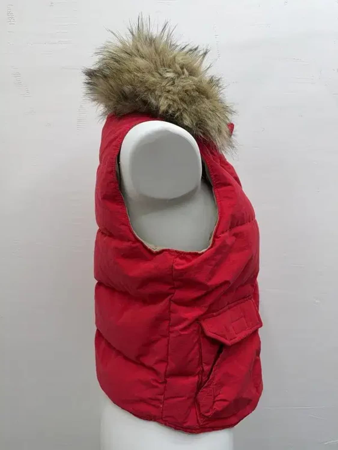 데님 앤 서플라이 레드 패딩 퍼조끼 M 상품이미지8