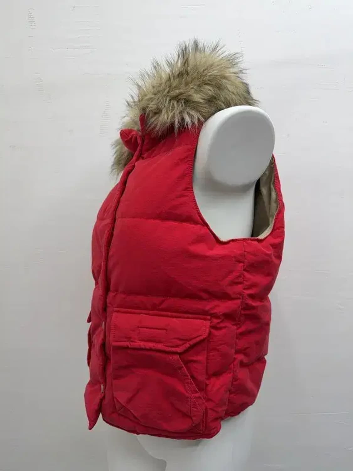 데님 앤 서플라이 레드 패딩 퍼조끼 M 상품이미지9