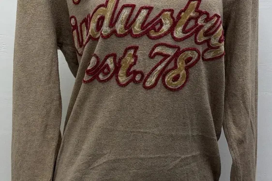 디젤 자수 스펠링 패치 베이지 니트 L 상품이미지4