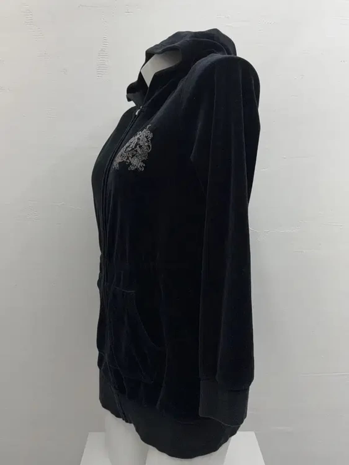 Y2K 블랙 프린팅 후드집업 90 상품이미지10