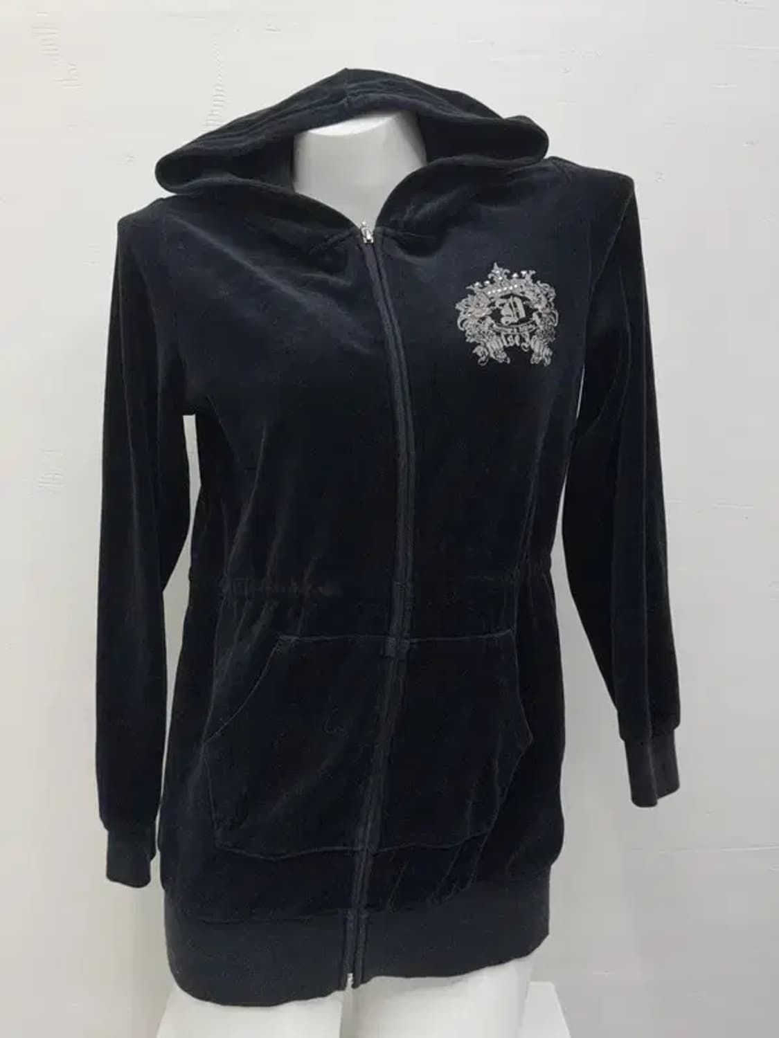 Y2K 블랙 프린팅 후드집업 90 상품이미지2