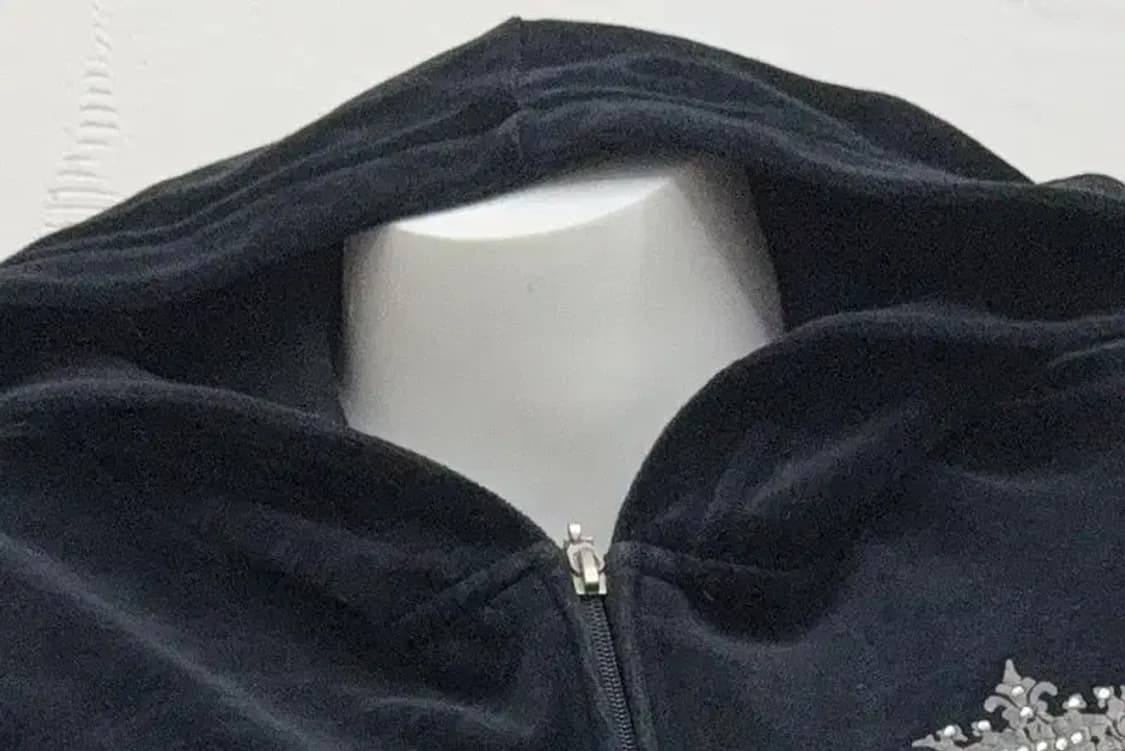 Y2K 블랙 프린팅 후드집업 90 상품이미지6