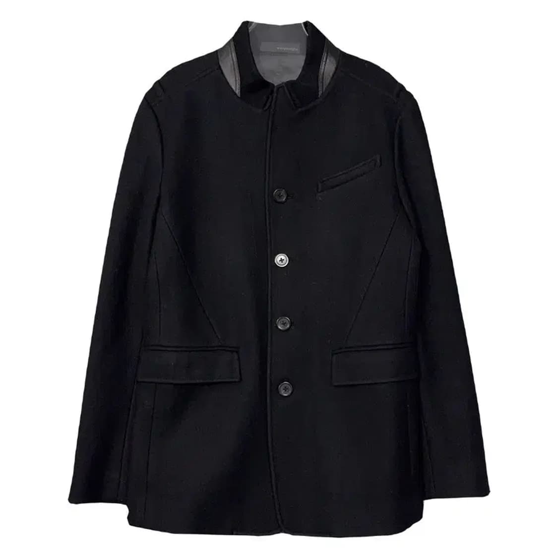 우영미 블랙 캐시미어 차이나 싱글 코트 자켓 48 상품이미지1