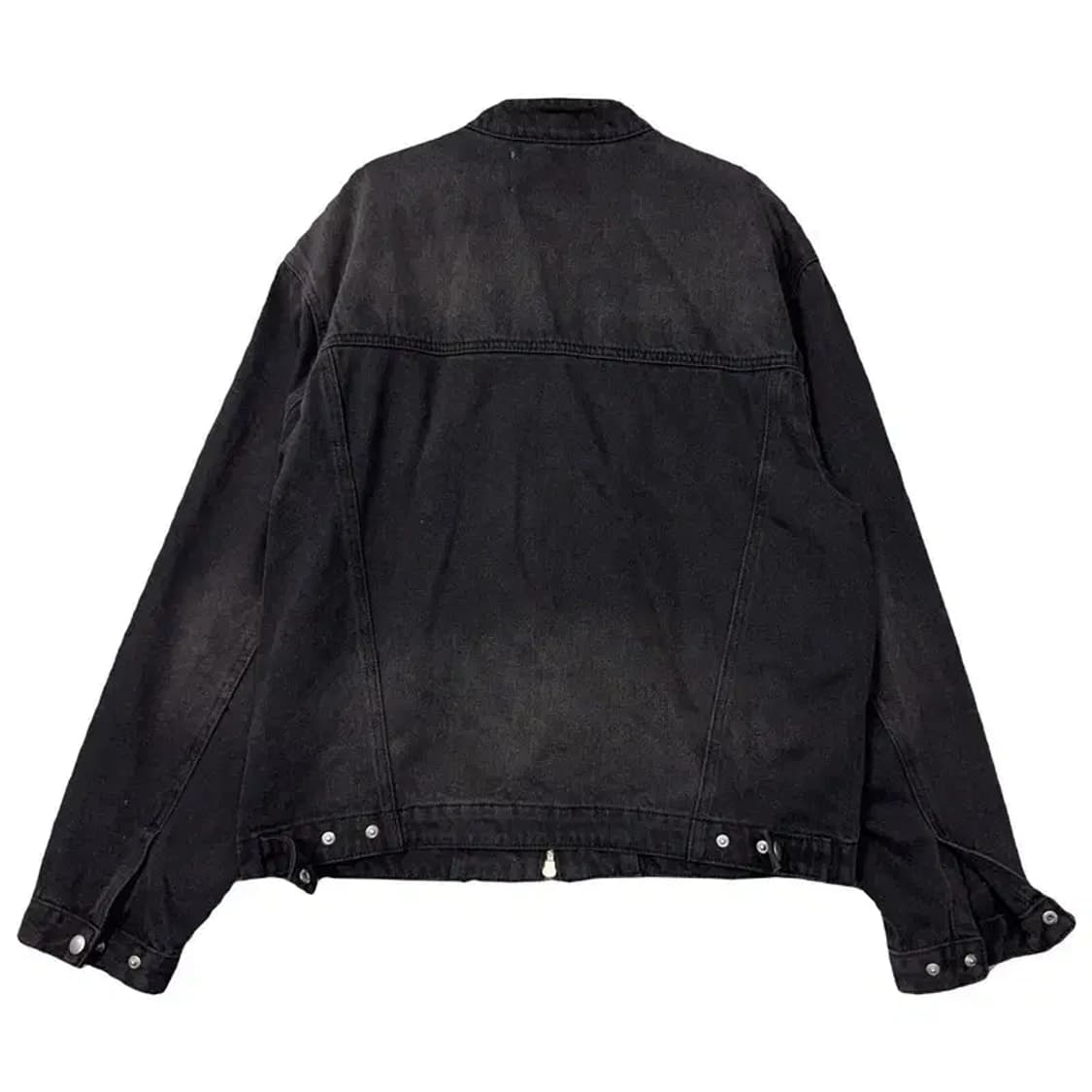 제론 블랙 워싱 데미지 차이나넥 데님 바이커 자켓 F 상품이미지2