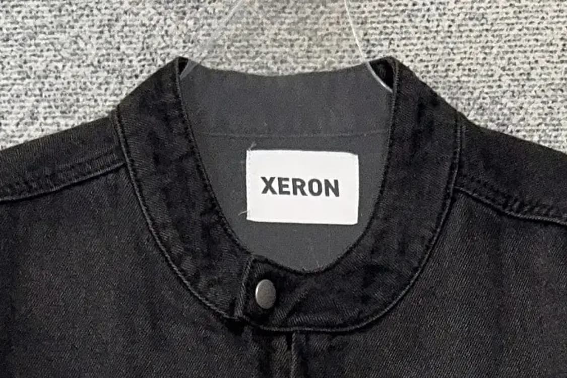 제론 블랙 워싱 데미지 차이나넥 데님 바이커 자켓 F 상품이미지5