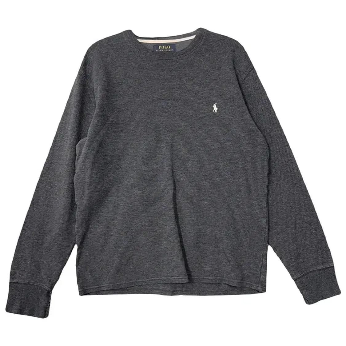 폴로 와플 코튼 오버핏 그레이 니트 S/CH/P 상품이미지1